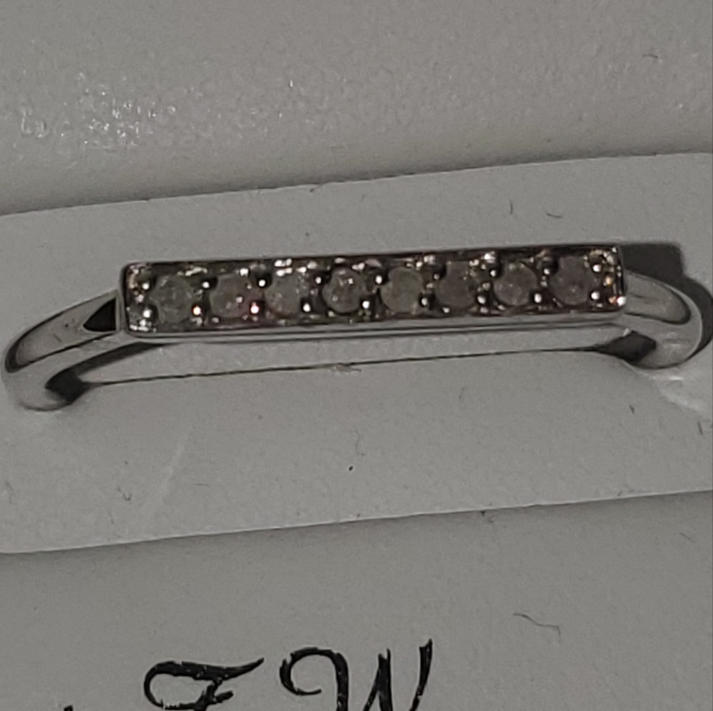 1/10 carat diamond channel set sterling silver ring NWT